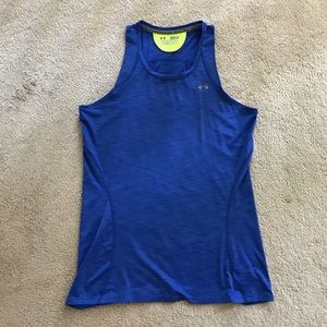 Under Armour Blue Chambray Semi Fit Workout Top